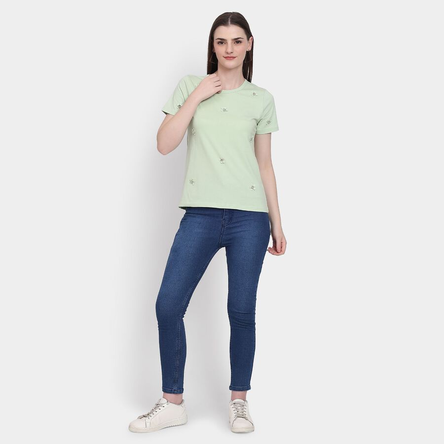 Ladies' 100% Cotton Top, Light Green, large image number null