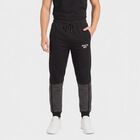 Men's Black Jogger Fit Panelled Track Pants, काला, small