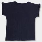 Girls' 100% Cotton T-Shirt, नेवी ब्लू, small image number null