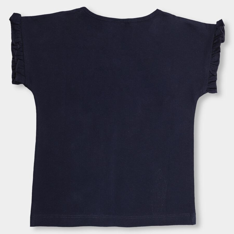 Girls' 100% Cotton T-Shirt, नेवी ब्लू, large image number null