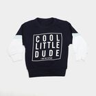 Infants Navy Blue Cotton Crew Neck Regular T-Shirt, Navy Blue, small