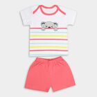 Infant Boys' 100% Cotton Baba Suit , मूँगा (कोरल), small