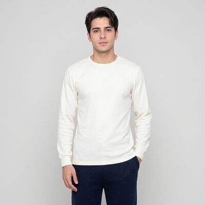 Men's Cream Long Sleeve Thermal