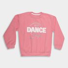 Girls Light Pink Crew Neck Casual Sweatshirt, हल्का गुलाबी, small image number null