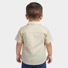 Infants Yellow Cotton Half Sleeve Round Casual Shirt, Yellow, small