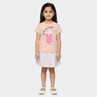 Girls Light Pink Round Neck Co-ord Set Upper and Bottom Set, हल्का गुलाबी, small