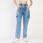 Ladies' 100% Cotton Jeans, Mid Blue, small image number null