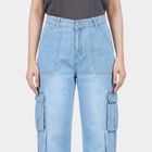 Women's Blue Wide Leg High-Rise Jeans, Light Blue, small