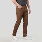 Men's Khaki Slim Fit Solid Jeans, Khaki, small