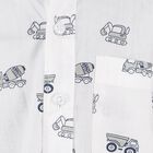 Boys' Rich Eggshell White Printed Classic Casual Shirt, सफ़ेद, small image number null