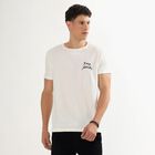 Men's Off White Round Neck Casual T-Shirt, ऑफ व्हाइट, small image number null