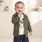 Infants' Olive Green Cotton Regular Fit Shirt, Olive, small