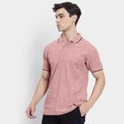 Men's 100% Cotton Collared Half Sleeves T-Shirt , पीच, small image number null