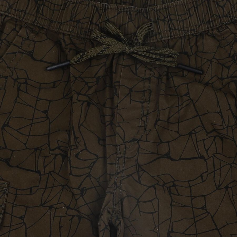 Boys' Olive Relaxed Fit Cotton Jamaican Shorts, Olive, large