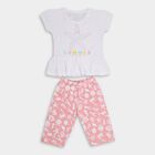 Girls' 100% Cotton Capri Set, Light Pink, small image number null
