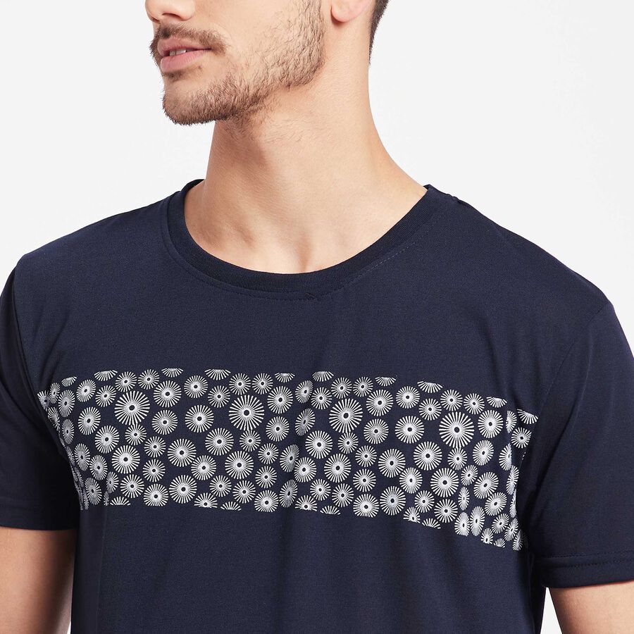 Round Neck T-Shirt, Navy Blue, large image number null