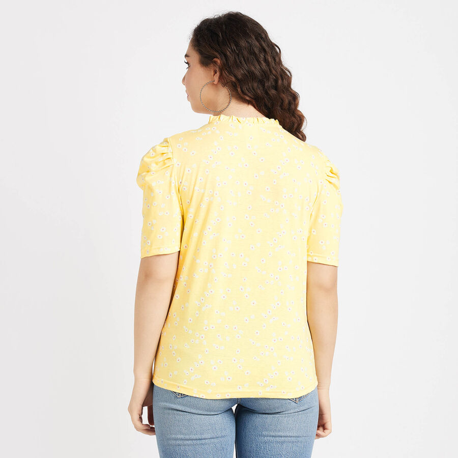 Cotton Regular Length Top, Yellow, large image number null