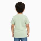 Boys Light Sage Green Cotton Round Neck Casual T-Shirt, Light Green, small image number null