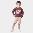 Boys' Pink Crew Neck Graphic Print Sweatshirt, Pink, small