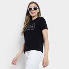Round Neck T-Shirt, काला, small image number null