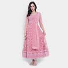 All Over Print 3/4th Sleeves Flared Kurta, Pink, small image number null