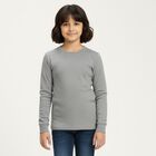 Girls Light Grey Round Neck Thermal Upper, Light Grey, small image number null