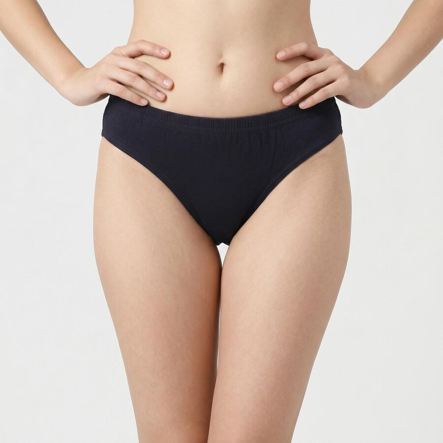 Women's Navy Blue Regular Fit Solid Panty, Navy Blue, large