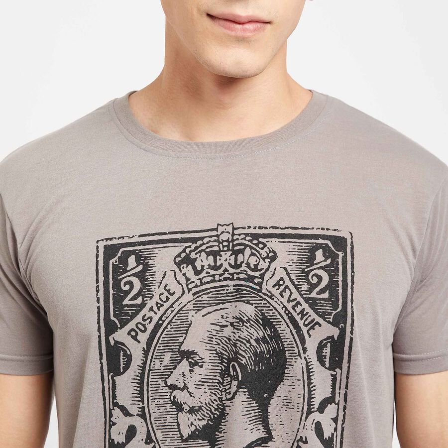 Round Neck T- Shirt, गहरा ग्रे, large image number null