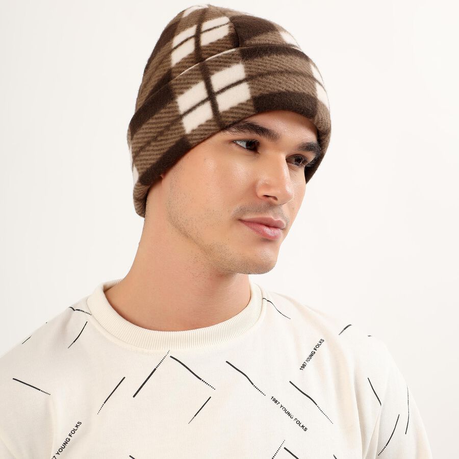 Men's Cap, भूरा, large image number null