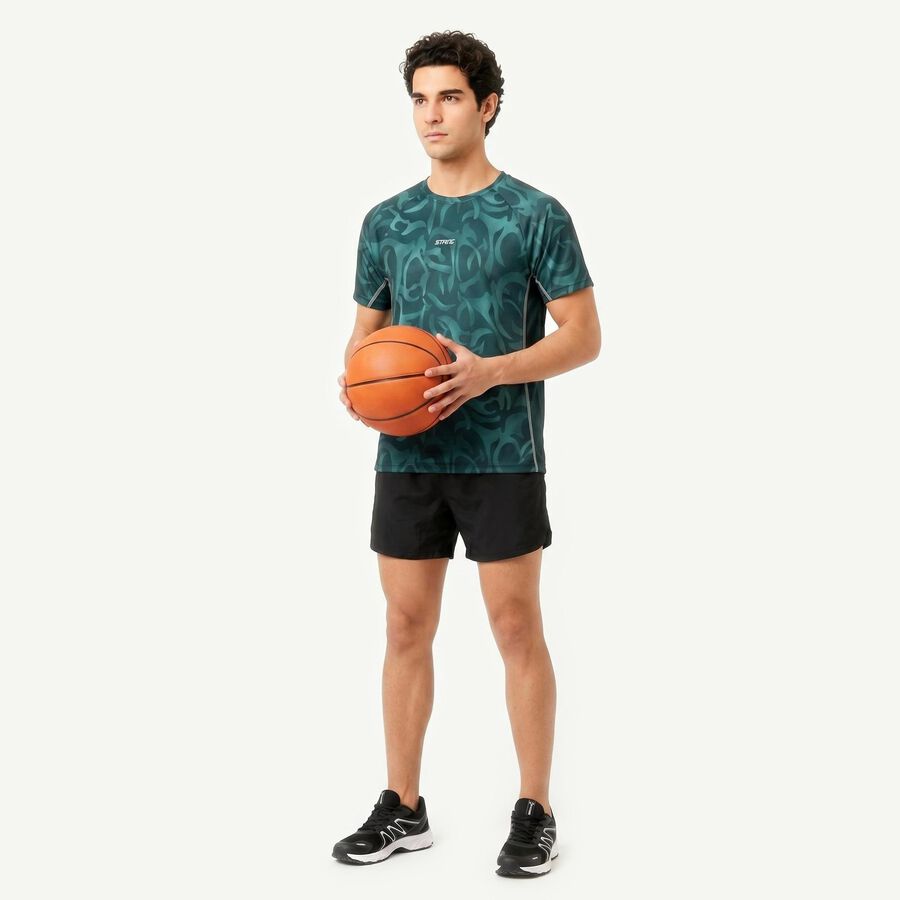 Men's Dark Green Round Neck Raglan Drifit T-Shirt, गहरा हरा, large