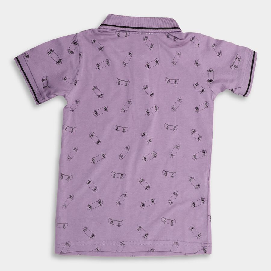 Boy's Cotton Half Sleeves T-Shirt , लाइलेक, large image number null