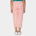 Girls Pink Straight Fit Printed Capri, गुलाबी, small
