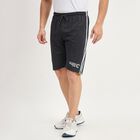 Men's Charcoal Grey Regular Fit Striped Graphic Jamaican Shorts, Charcoal, small