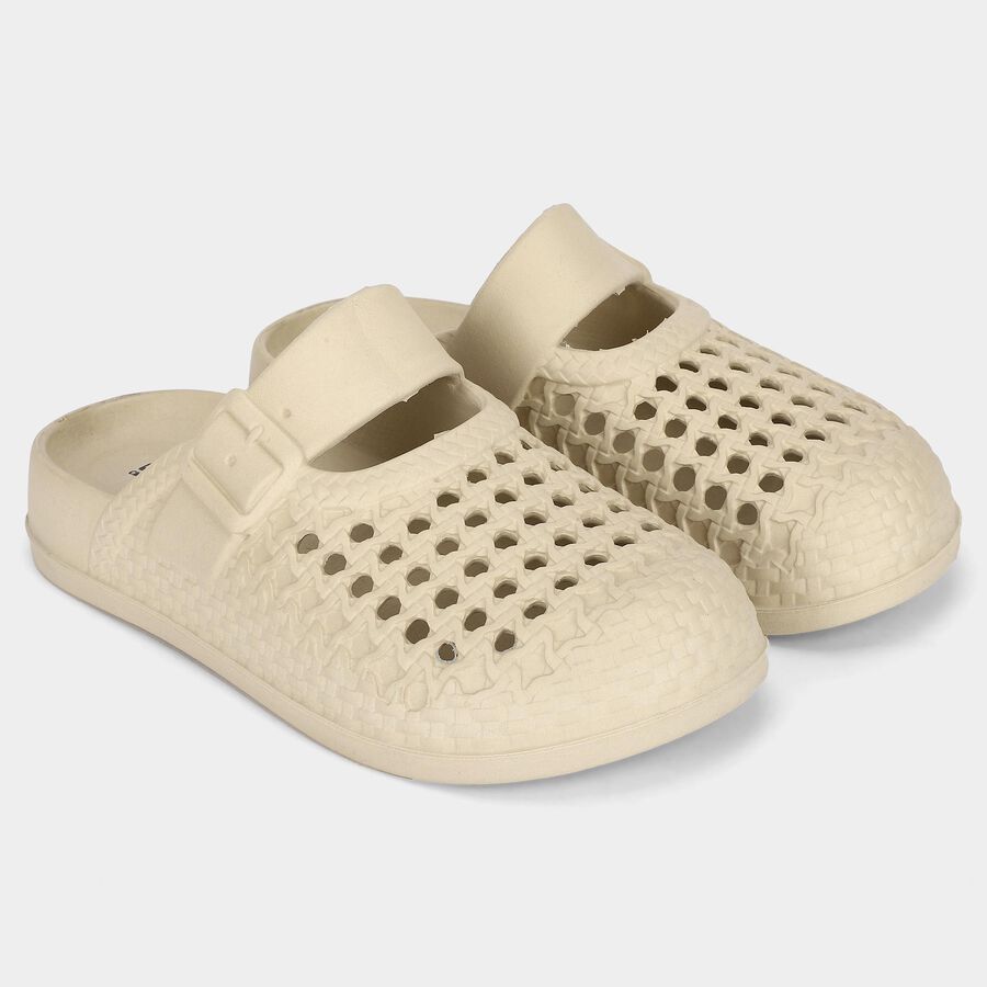 Women's Beige Slip-On Clogs, गहरा पीला, large