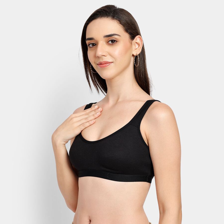 Ladies' Bra, काला, large