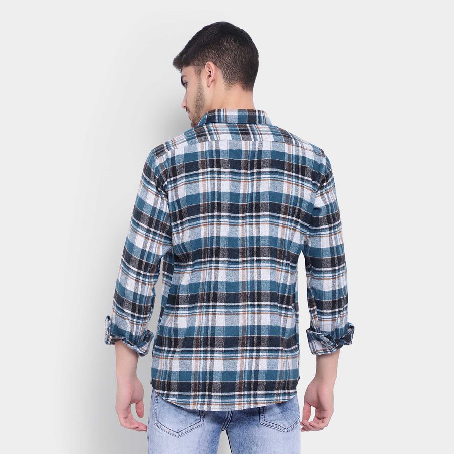 Checks Casual Shirt, Teal Blue, large image number null