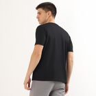 Men's Jet Black Crew Neck Athleisure T-Shirt, Black, small image number null
