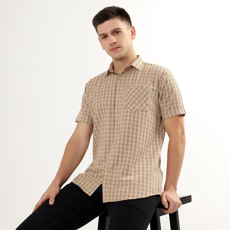 Men's 100% Cotton Regular Collar Casual Shirt , Mustard, large image number null