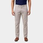 Men's Slim Fit Casual Trousers, गहरा पीला, small