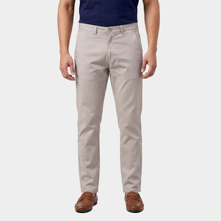 Men's Slim Fit Casual Trousers, गहरा पीला, large