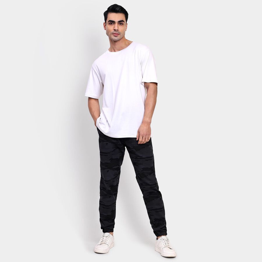 Men's Slim Fit Casual Trousers, Mid Blue, large