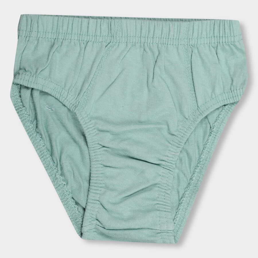 Kids' White V-Cut Briefs, Light Green, large image number null