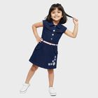 Girls' Frock, गहरा नीला, small