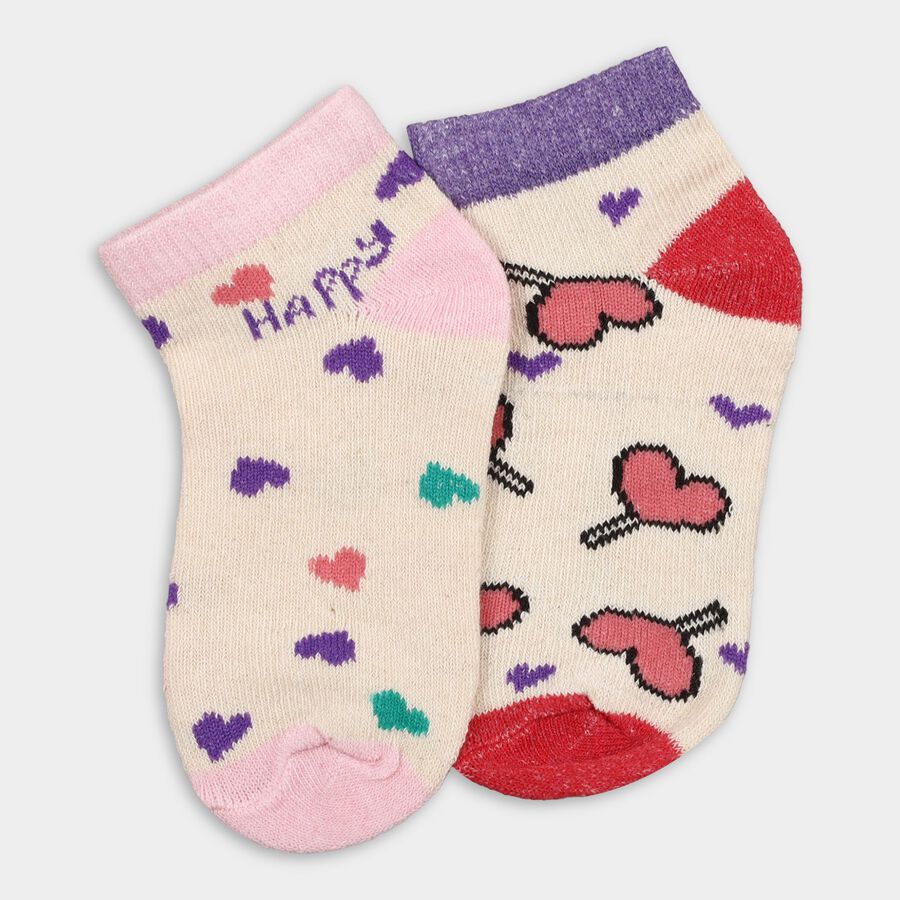 Girls' Socks (Pack of 2), Off White, large image number null