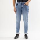 Men's Light Blue Skinny Fit Faded Jeans, Mid Blue, small image number null