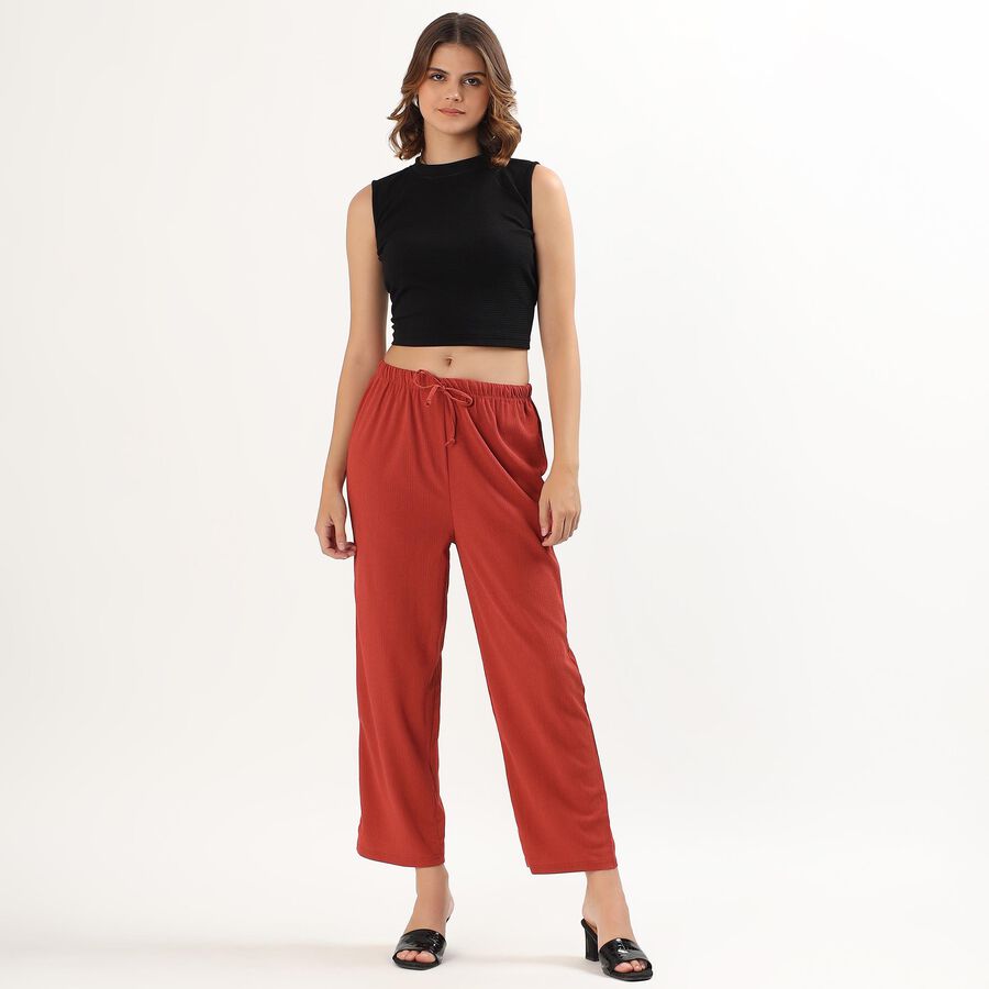 Women's Rust Balloon Fit Solid Harem Pants, Rust, large image number null