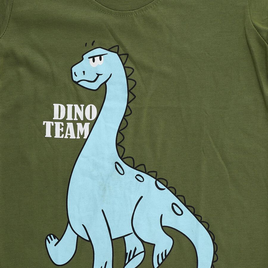 Boys' Half Sleeves T-Shirt, Olive, large