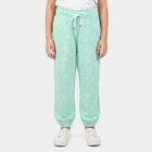Girls' Mint Green Jogger Floral Printed Pyjama, हल्का हरा, small