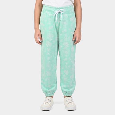 Girls' Mint Green Jogger Floral Printed Pyjama