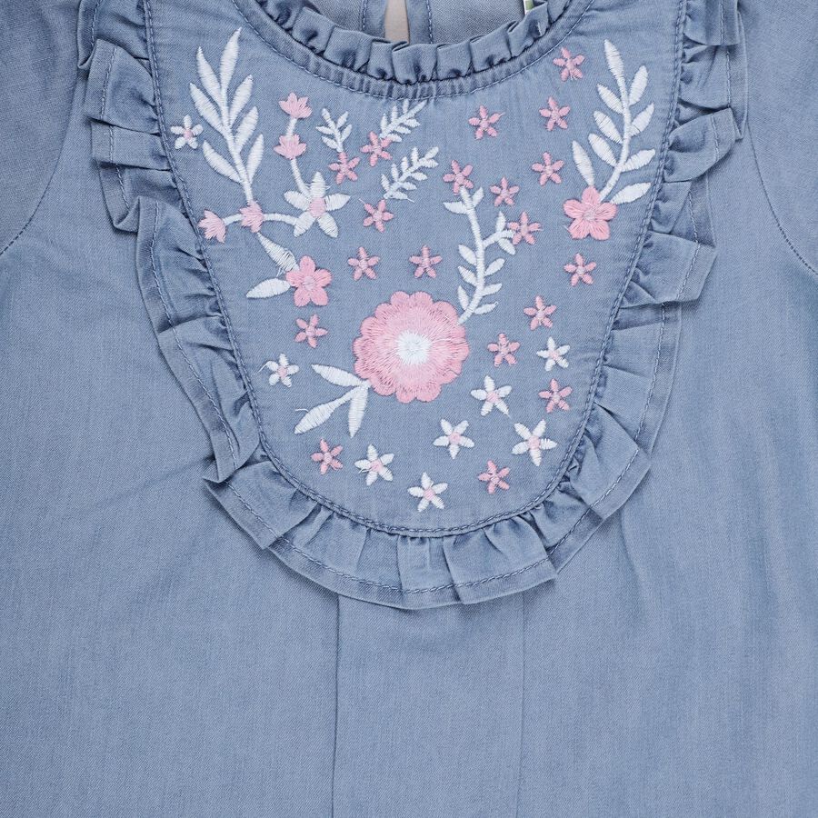 Girls'Frock, मध्यम नीला, large image number null
